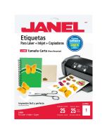 Etiqueta Janel J5165 Carta 21.6 x 27.9 cm. C/25 h.