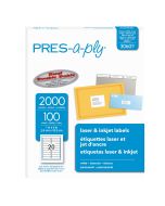 Etiqueta Laser Presaply 30601 20/2000 2.5 X 10.2 Cm 1 X 4\" =5161