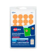 Etiqueta Redonda Avery 2111 3/4" Bl/1008 Naranja Neón