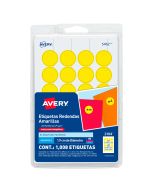 Etiqueta Redonda Amarillo Avery 2104 3/4" Bl/1008 