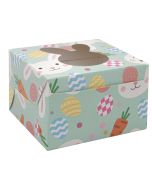 Caja para Quequitos Conejo Pascua Zanahoria 11 x 11 x 7 cm C/10