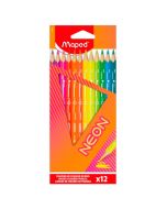 Lápices de Colores Maped Neón C/12 Hexagonales