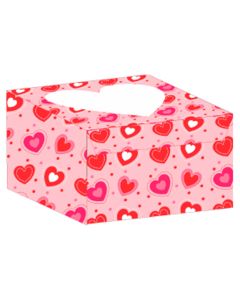 Caja para Quequitos Corazones Delineados 11 x 11 x 7 cm C/10