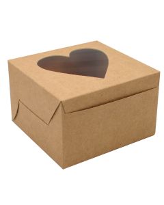 Caja para Quequitos Kraft Corazón 11 x 11 x 7 cm C/10