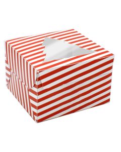 Caja para Quequitos Navidad Franjas 11 x 11 x 7 cm C/10