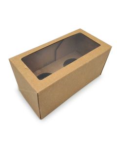 Caja para 2 Quequitos Kraft 17.5 x 8.6 x 8.6 cm C/5