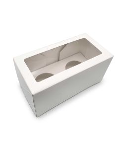 Caja para 2 Quequitos Blanca 17.5 x 8.6 x 8.6 cm C/5