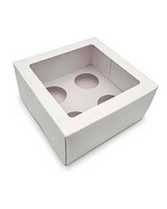 Caja para 4 Quequitos Blanca 17.5 x 17.5 x 8.6 cm C/2