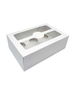 Caja para 6 Quequitos Blanca 26 x 17.6 x 8.7 cm C/2