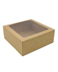 Caja Chica para Pastel Kraft 22 x 22 x 9.6 cm C/2