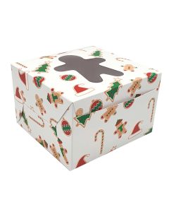 Caja para Quequitos Navidad Jengibre 11 x 11 x 7 cm C/10