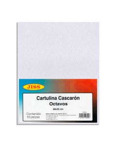 Cart. Cascaron Blanca Jiss Octavos 35 X 28 Cm C/10
