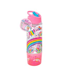 Botella Plastico Hot Focus 417Rb Agua Y Snack 2En1 Arcoiris 600Ml Y 18