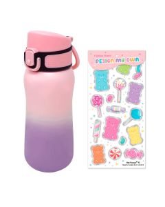 TERMO ROSA/MORADO HOT FOCUS 465GB C/STICKERS 350 ML.