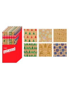 Papel para Regalo Navidad Flomo WP1037 Kraft .76 x 3 m. Varios Modelos