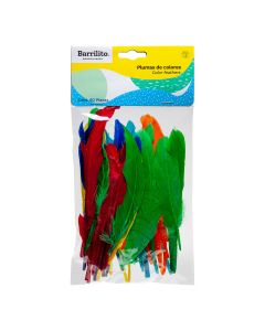 Plumas De Colores Barrilito F009 C/60 Surtidas