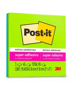 Block Post-it Super Sticky Style 7.6 x 7.6 cm C/90 h.