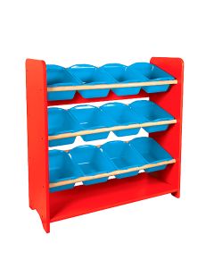 Mueble Juguetero Diako 9770-J7 84 x 80 x 30 cm. C/12 Charolas, Rojo