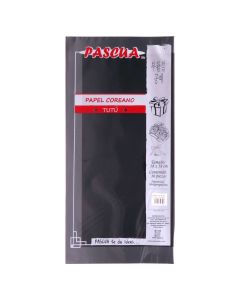 PAPEL COREANO TUTU PKTUAA NEGRO 58 X 58 CM. PAQ.10P.