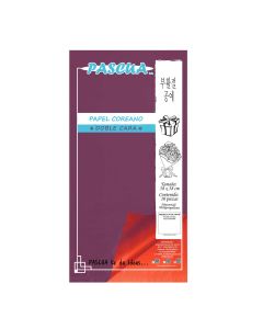 PAPEL COREANO DOBLE CARA PKDCHA/HFP ROJO SANG 58 X 58 CM. PAQ.10P.