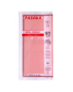Papel Coreano Borde Mate Pkobmhp Oro Rosa 58 X 29 Cm. Paq.10P.
