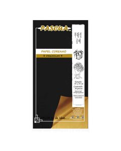 PAPEL COREANO PREMIUM PKPREAAJA NEGRO-DORADO PAQ.10P.